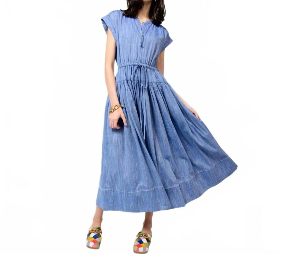 NEW UNCLE FRANK luna chambray dress in blue